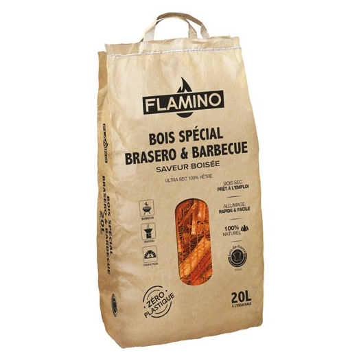 bois spécial brasero et barbecue 20 l - flamino