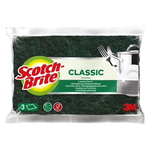 tampon scotch-brite vert x 3 160x95 mm - scotch-brite