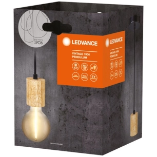 1906 suspension vintage cylinder bois e27 - ledvance