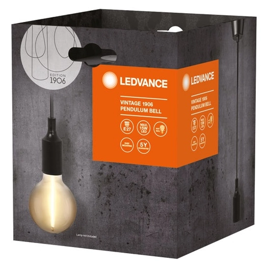 1906 pendulum vintage e27 bell noir - ledvance