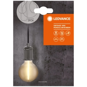 1906 suspension vintage e27 bobbin gris métallique - ledvance
