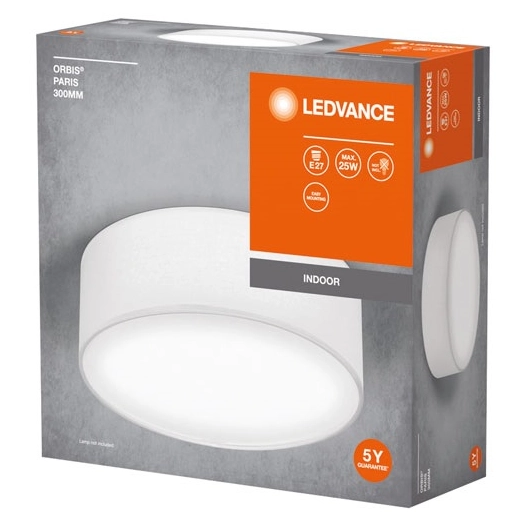 plafonnier orbis paris 300 mm e27 blanc - ledvance