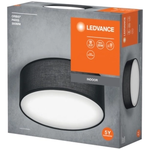 plafonnier orbis paris 300 mm e27 noir - ledvance