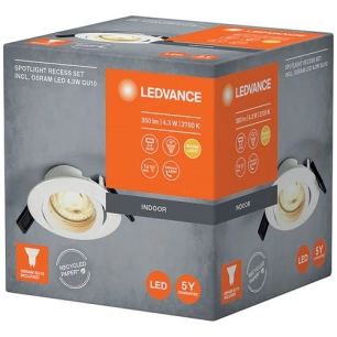 spot led gu10 encastrable gu10 43 w blanc chaud - ledvance