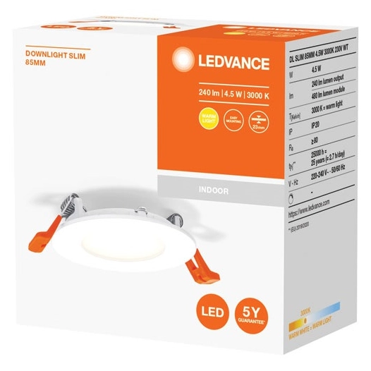 spot led encastré compact 4 w chaud blanc - ledvance