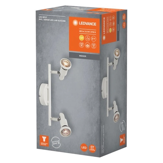 spot led gu10 2x3 w chaud blanc inclinable - ledvance