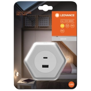 veilleuse lunetta hexagon prise usb blanc chaud - ledvance