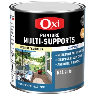 peinture top 3 bois fer pvc mat 500ml gris anthraci.ral 7016 - oxi