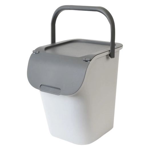 Poubelle de tri thriome 40 l gris béton et anthracite - EDA
