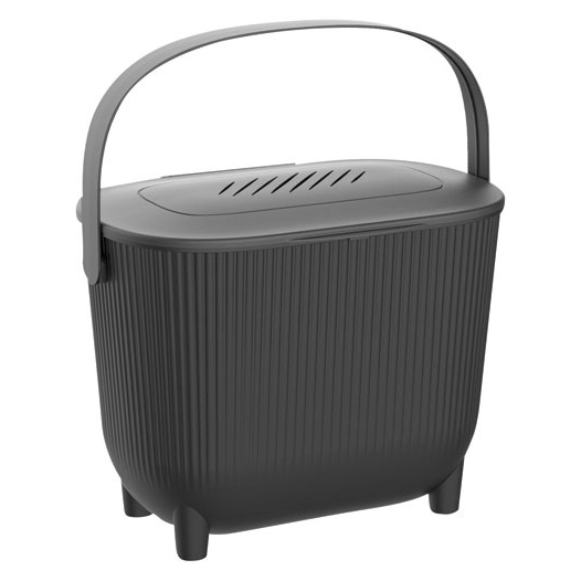 poubelle à compost 10 l noir - eda