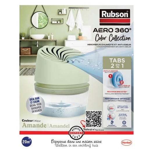 absorbeur aéro 360° 20m² collection couleur amande - rubson