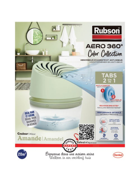 absorbeur aéro 360° 20m² collection couleur amande - rubson