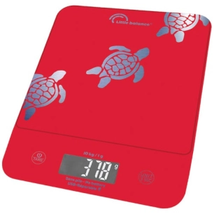 balance de cuisine 10 kg rouge & tortues - happy genius 10 usb - 8707 - little balance