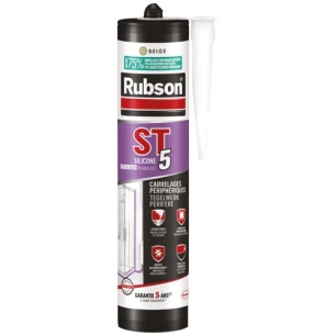 mastic silicone sanitaire multiusage beige cartouche 300 ml - rubson