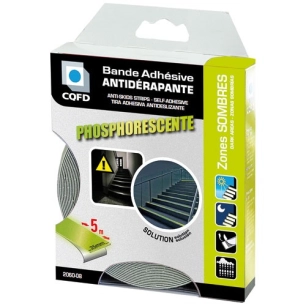 bande adhésive antidérapante phosphorescente 25 mm x 5 m - cqfd