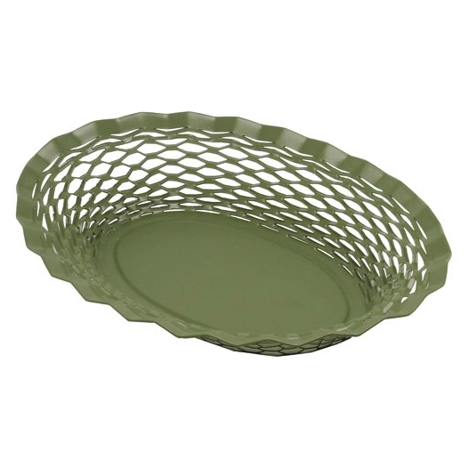corbeille à pain 25 x 18 cm kaki - vintage - roger orfevre