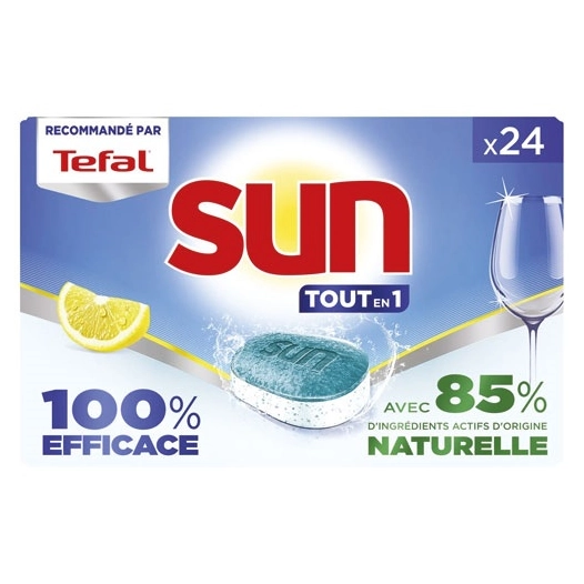 tablettes lave-vaisselle sun tout-en-1 citron 24 doses - sun