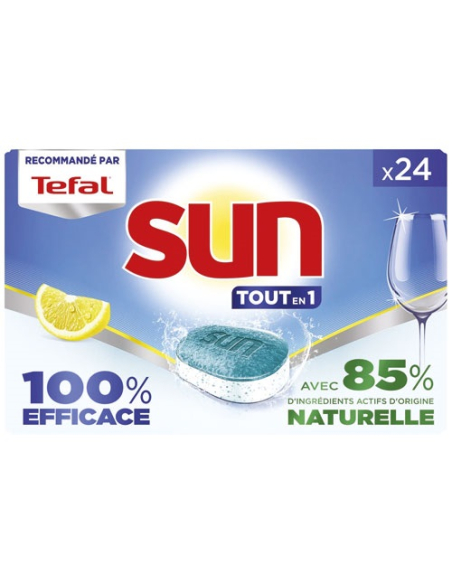 tablettes lave-vaisselle sun tout-en-1 citron 24 doses - sun