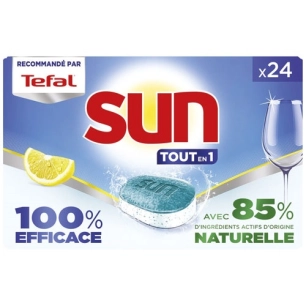 tablettes lave-vaisselle sun tout-en-1 citron 24 doses - sun