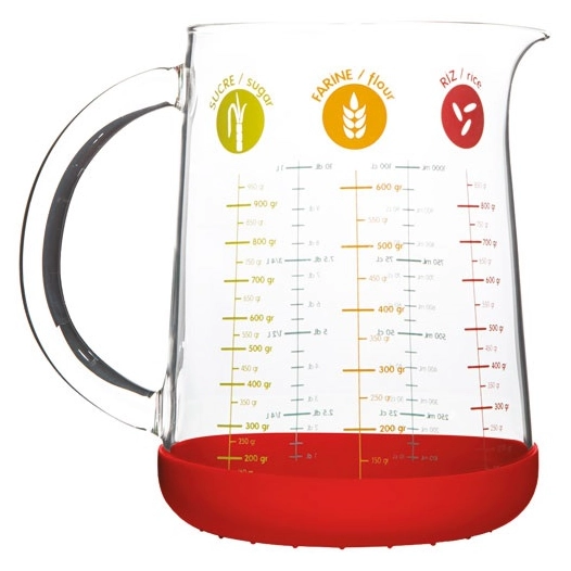 pichet mesureur 1 l rouge - pebbly