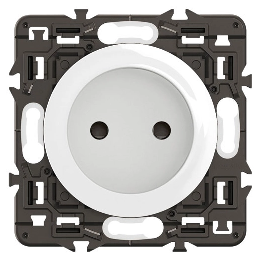 céliane prise 2p sans terre composable blanc - legrand