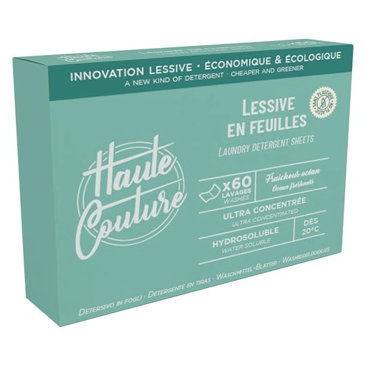 lessive en feuilles fraicheur océan 60 lavages - haute couture