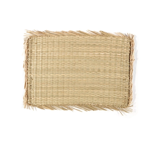 nappe individuelle, algues, franges, 47 x 32 cm