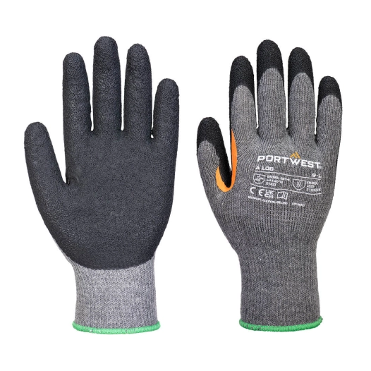gant grip 10 entièrement enduit de latex (pk12) - taille m - gris/noir - portwest