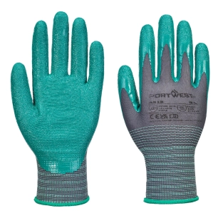 gant grip 15 en nitrile (pk12) - taille s - gris /vert - portwest