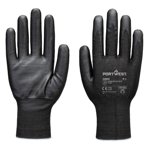gant nitrile tungstène f21 - taille l - noir - portwest