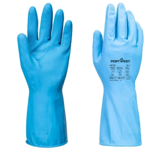 gant de protection fd chimique b latex (12 paires) - taille xl - bleu - portwest