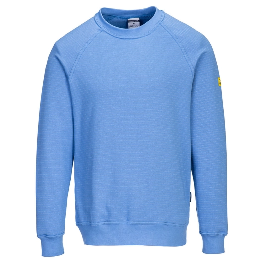 sweat shirt anti statique esd - taille xs - bleu hamilton - portwest