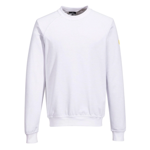 sweat shirt anti statique esd - taille xs - blanc - portwest