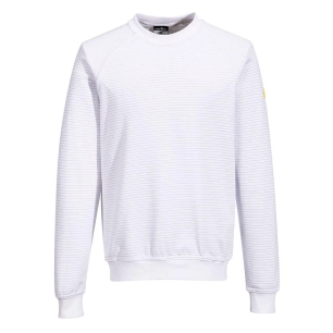 sweat shirt anti statique esd - taille xs - blanc - portwest