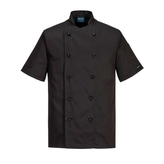 veste cuisine kent manches courtes - taille xxs - noir - portwest