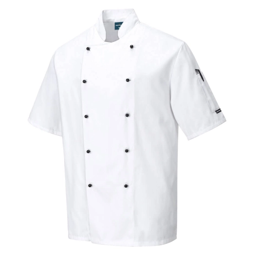 veste cuisine kent manches courtes - taille xxs - blanc - portwest