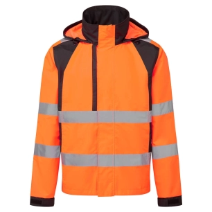 veste de pluie wx2 eco hi-vis - taille l - orange/noir - portwest