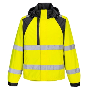 veste de pluie wx2 eco hi-vis - taille l - jaune/noir - portwest