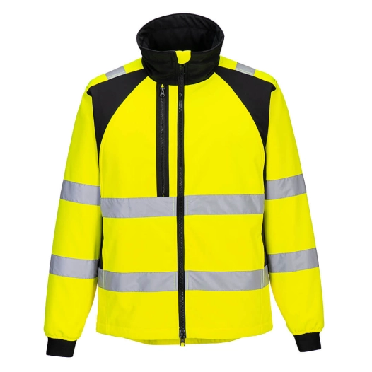 veste softshell haute visibilité eco wx2 (2 couches) - taille s - jaune/noir - portwest
