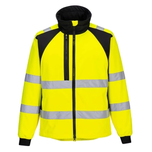 veste softshell haute visibilité eco wx2 (2 couches) - taille xl - jaune/noir - portwest