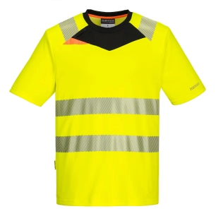dx4 tee-shirt haute visibilité s/s - taille 5xl - jaune/noir - portwest