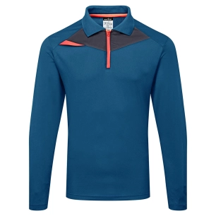 polo dx4 manches longues - taille l - bleu metro - portwest