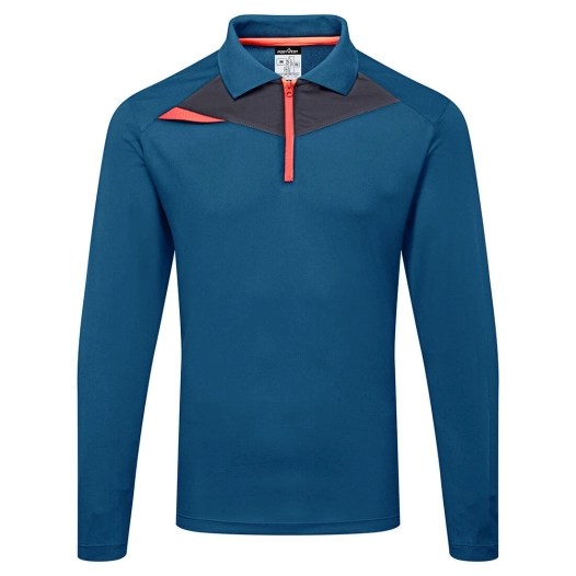 polo dx4 manches longues - taille xl - bleu metro - portwest