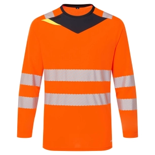 t-shirt dx4 haute visibilité ml - taille m - orange/noir - portwest
