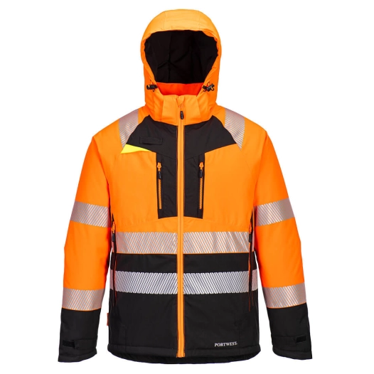 parka d'hiver dx4 hi-vis class 2 - taille 4xl - orange/noir - portwest