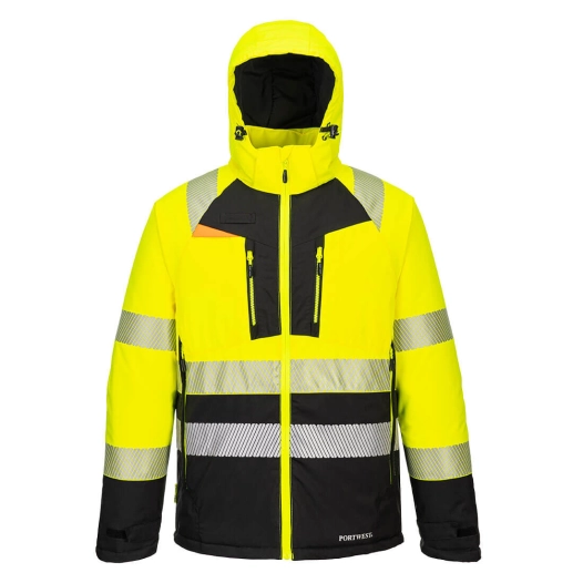 parka d'hiver dx4 hi-vis class 2 - taille 4xl - jaune/noir - portwest