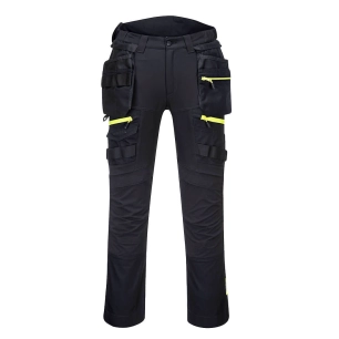 dx4 pantalon à poche de holster détachable pour femmes - taille 26 - noir - portwest