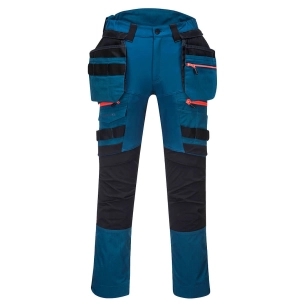 dx4 pantalon à poche de holster détachable pour femmes - taille 26 - bleu metro - portwest