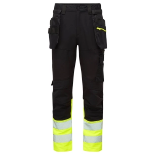 Pantalon dx4 artisans haute-visibilité classe 1 avec poches flottantes démontables - taille 54 - jaune/noir - PORTWEST