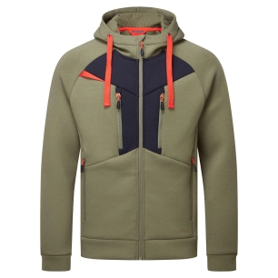 sweat à capuche zippé dx4 - taille xl - vert mousse - portwest